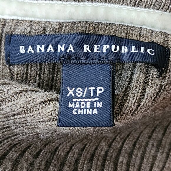 Banana Republic Beige Taupe 96% Merino Wool Ruffle Button Cardigan - Picture 4 of 5